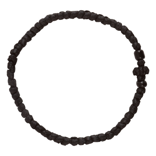 Браслет плетеный (комбоскини) с пластиковыми бусинами, черный фото 14