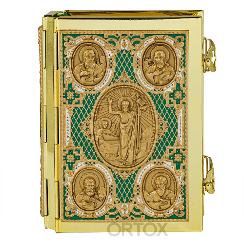 Евангелие требное малое, полный оклад "под золото", эмаль, 12х16 см фото 18