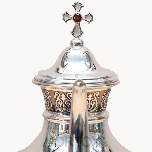 Чайник для теплоты из латуни в серебрении, высота 25 см, 0,7 л фото 8