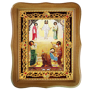 Икона Преображения Господня, 22х27 см, фигурная багетная рамка (светлый киот)