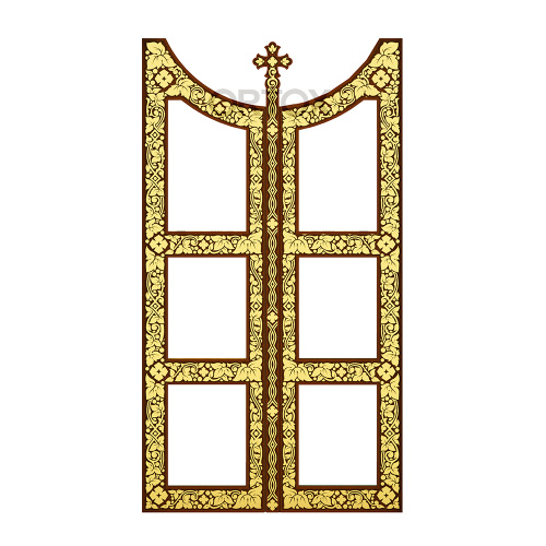 Царские врата для "Суздальского" иконостаса, цвет "кипарис" с золотом (поталь) фото 2
