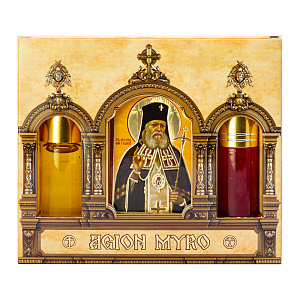 Набор ароматов с иконой святителя Луки Крымского, в индивидуальной подарочной упаковке, 2 шт. по 10 мл (масло)