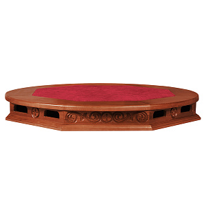 Подиум-кафедра "Вятская", цвет "кипарис", круглая, диаметр 120 см (1 уровень красная ткань)