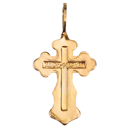 Нательный крестик №16, гальванический, 1,6х3,2 см, золотистый фото 6