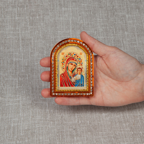 Икона настольная Божией Матери "Казанская", пластиковая рамка, 6,4х8,6 см фото 5