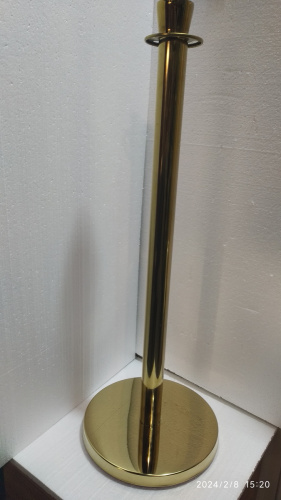 Столбик ограждения солеи металлический, 32х91 см, цвет "под золото", У-1077 фото 3
