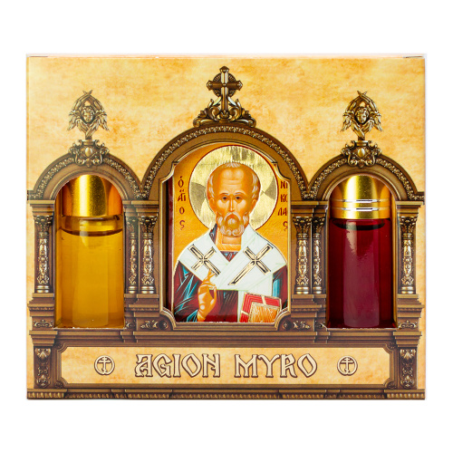 Набор ароматов с иконой святителя Николая Чудотворца, в индивидуальной подарочной упаковке, 2 шт. по 10 мл