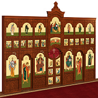 Иконостас "Суздальский" трехъярусный, цвет "кипарис", 608х483х25,4 см