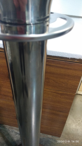Столбик ограждения солеи металлический, 32х91 см, цвет "под серебро", У-1076 фото 9