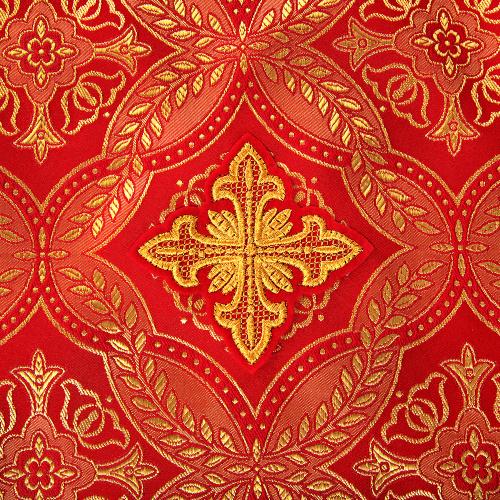 Облачение на престол красное, церковный шелк, 100х100х100 см фото 5