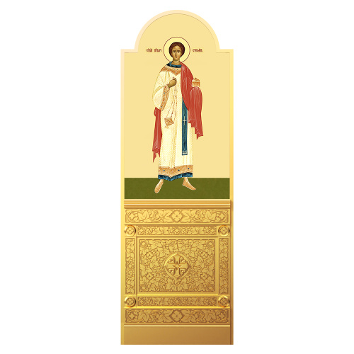 Диаконская дверь для "Романовского" иконостаса позолоченная, 220х70х10 см фото 2