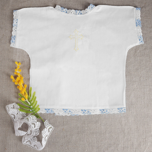 Рубашка для крещения на запах, размер в ассортименте фото 2