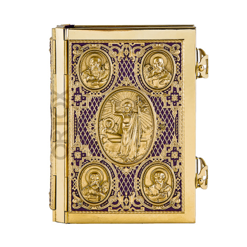 Евангелие требное малое, полный оклад "под золото", эмаль, 12х16 см фото 16