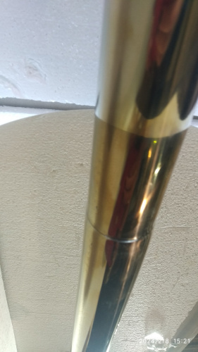 Столбик ограждения солеи металлический, 32х91 см, цвет "под золото", У-1077 фото 4