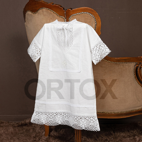 Рубашка для крещения "Лучик" белая из бязи, размер в ассортименте фото 12