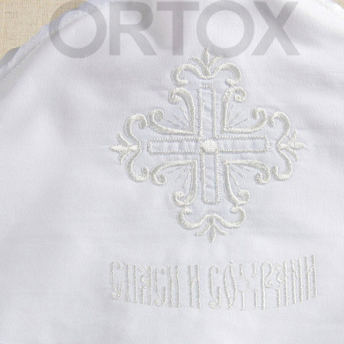 Комплект для крещения "Колокольчик" белый: рубашка и пеленка, хлопок, размер 74 фото 9