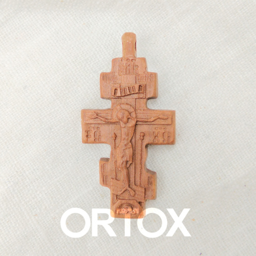 Деревянный нательный крестик «Голгофский малый» восьмиконечный, цвет светлый, высота 4,5 см фото 3