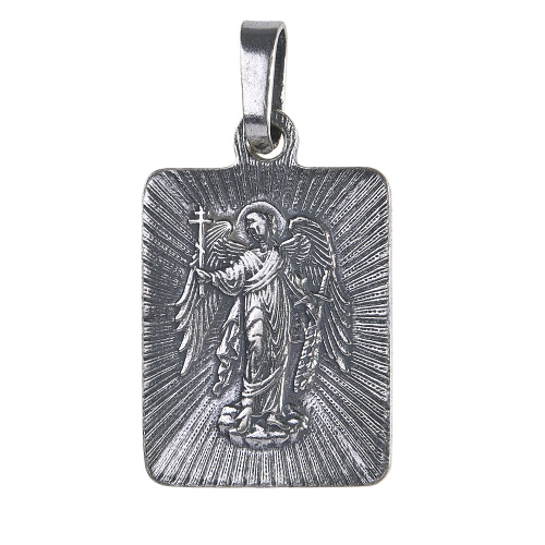 Образок мельхиоровый с ликом преподобного Илии Муромца, Печерского, серебрение фото 3