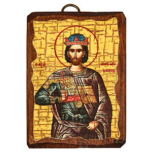 Икона преподобномученика Анастасия Персиянина, 6,5х9 см, под старину (береза)