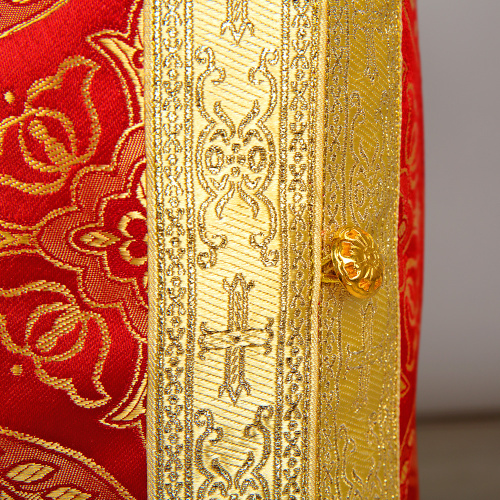 Облачение на престол красное, церковный шелк, 100х100х100 см фото 3
