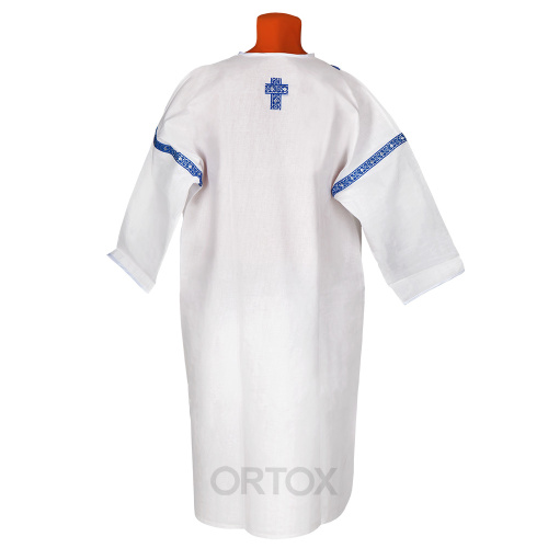 Рубашка для крещения мужская белая из плотной бязи, размер в ассортименте фото 2