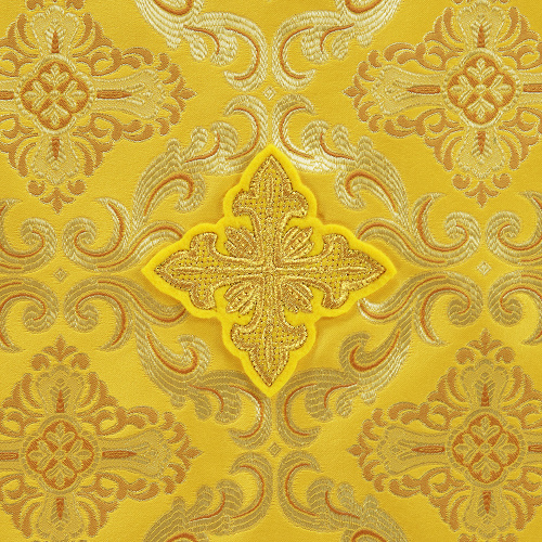 Пелена на престол с вышитыми херувимами желтая, шелк фото 5