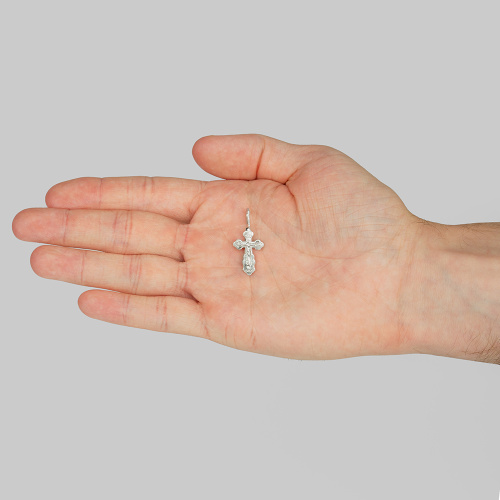 Нательный крестик №14, гальванический, 1,8х2,9 см, серебристый фото 4