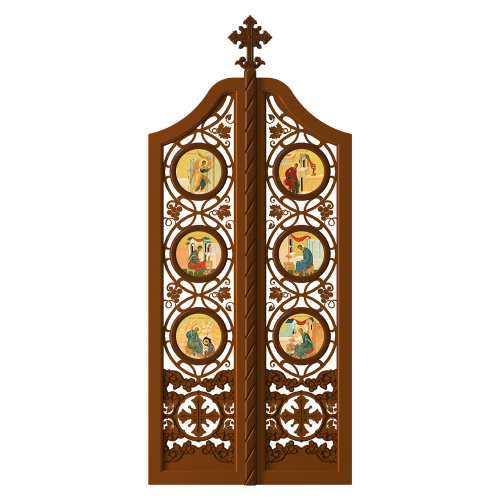 Царские врата для "Благовещенского" иконостаса, цвет "кипарис", 100х233х10 см