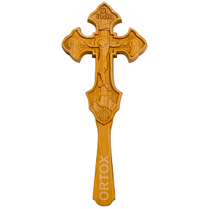 Крест требный криновидный резной, 12х28 см (светлый)