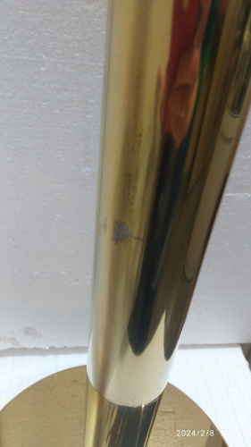 Столбик ограждения солеи металлический с шаром, 32х94 см, цвет "под золото", У-1078 фото 8