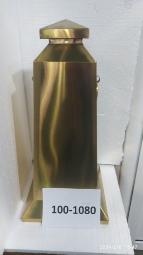 Столбик ограждения металлический, 32х67 см, цвет "под золото", У-1080 фото 2