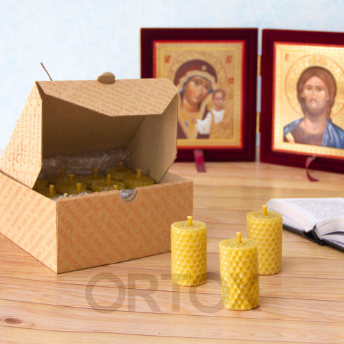 Свечи из вощины в подарочной упаковке, 16 шт. в наборе, высота 5 см фото 3