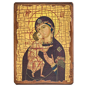 Икона Божией Матери "Феодоровская", под старину №2 (17х23 см)