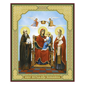 Икона Божией Матери "Экономисса" ("Домостроительница"), МДФ (17х21 см)