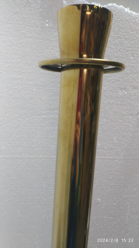 Столбик ограждения солеи металлический, 32х91 см, цвет "под золото", У-1077 фото 6