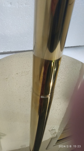 Столбик ограждения солеи металлический, 32х91 см, цвет "под золото", У-1077 фото 9