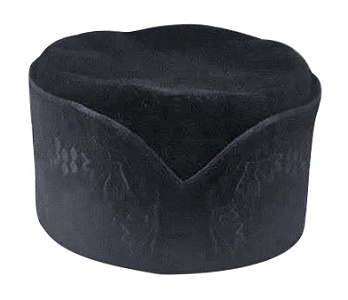 Скуфья римская черная, бархат, с вышивкой (62 размер)
