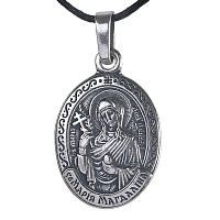 Образок мельхиоровый с ликом равноапостольной Марии Магдалины, серебрение