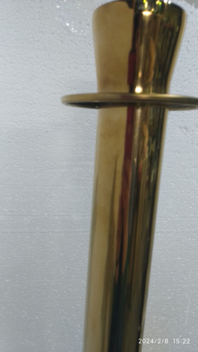 Столбик ограждения солеи металлический, 32х91 см, цвет "под золото", У-1077 фото 7