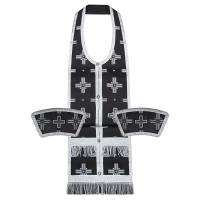 Требный набор / комплект, шелк &quot;Святительский&quot;, с подкладом, черный с серебром