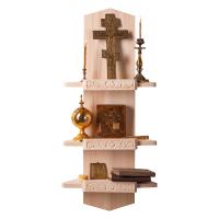 Полка для икон &quot;Суздальская&quot; угловая, цвет &quot;натуральное дерево&quot;, 3 яруса