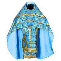 Иерейское облачение, шелк &quot;Горненский&quot;, голубое с золотом