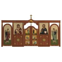 Иконостас одноярусный (г. Сызрань), цвет "кипарис" с золотом, 500х270х10 см