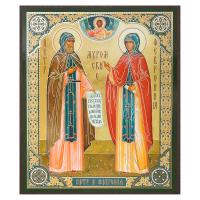 Икона благоверных князя Петра и княгини Февронии Муромских, МДФ, 15х18 см