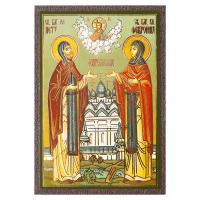 Икона благоверных князя Петра и княгини Февронии Муромских, МДФ, 6х9 см