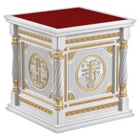 Облачение на престол "Костромское" белое с золотом (поталь), высота 105 см