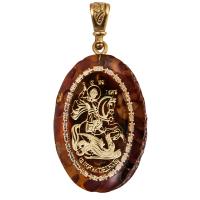 Образок нательный с ликом великомученика Георгия Победоносца, овальной формы, 2х3 см