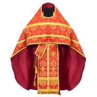 Иерейское облачение, шелк "Горненский", красное с золотом