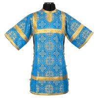 Стихарь алтарника детский, шелк &quot;Горненский&quot;, голубой с золотом