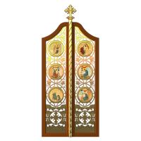 Царские врата для "Благовещенского" иконостаса, цвет "кипарис" с золотом, 100х233х10 см Царские врата для "Благовещенского" иконостаса, цвет "кипарис" с золотом, 100х233х10 см